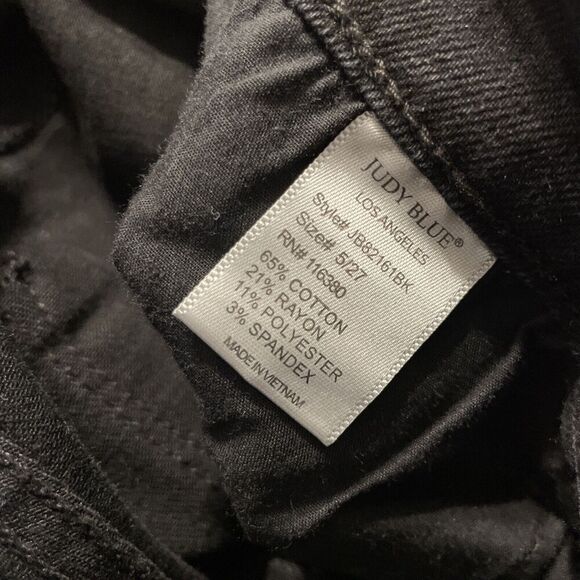 Judy Blue Jeans Womens Size 5 27x29 Boyfriend Fit Black Distressed‎ Ripped - Picture 6 of 8